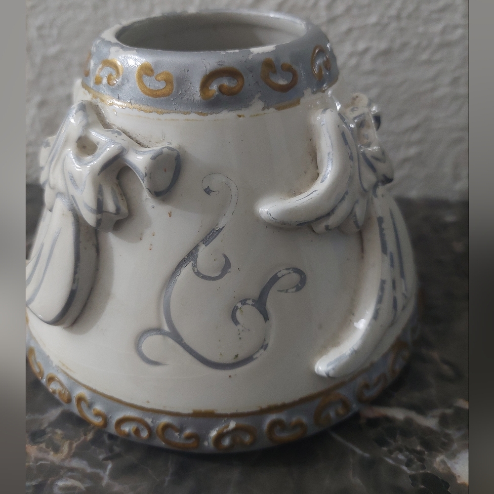 Ceramic Christmas Angel Candle Lamp Holiday Home Gift Decoration Home White Gold